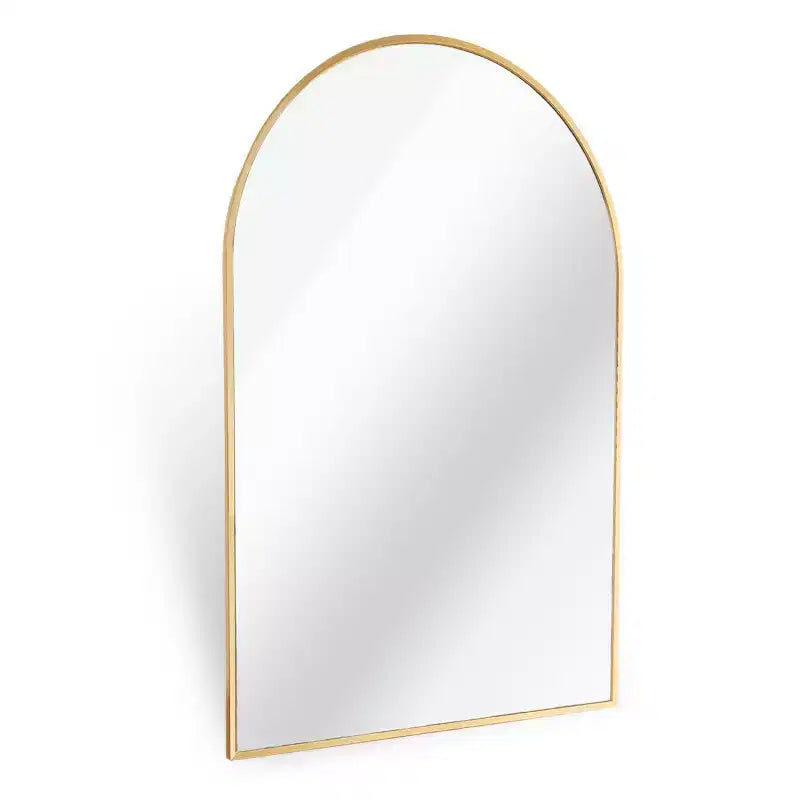 Specchio da parete ad arco 20"x30", nero/oro/argento, struttura moderna in metallo, singolo