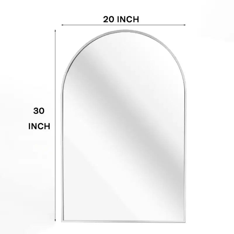 Specchio da parete ad arco 20"x30", nero/oro/argento, struttura moderna in metallo, singolo