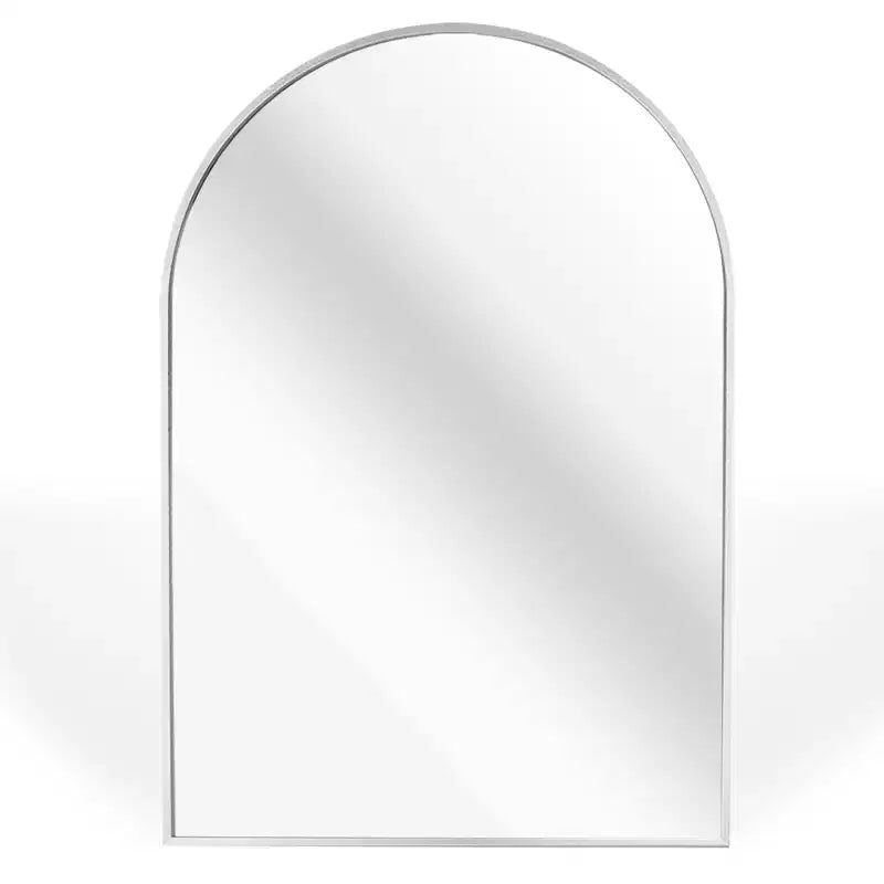 Specchio da parete ad arco 20"x30", nero/oro/argento, struttura moderna in metallo, singolo