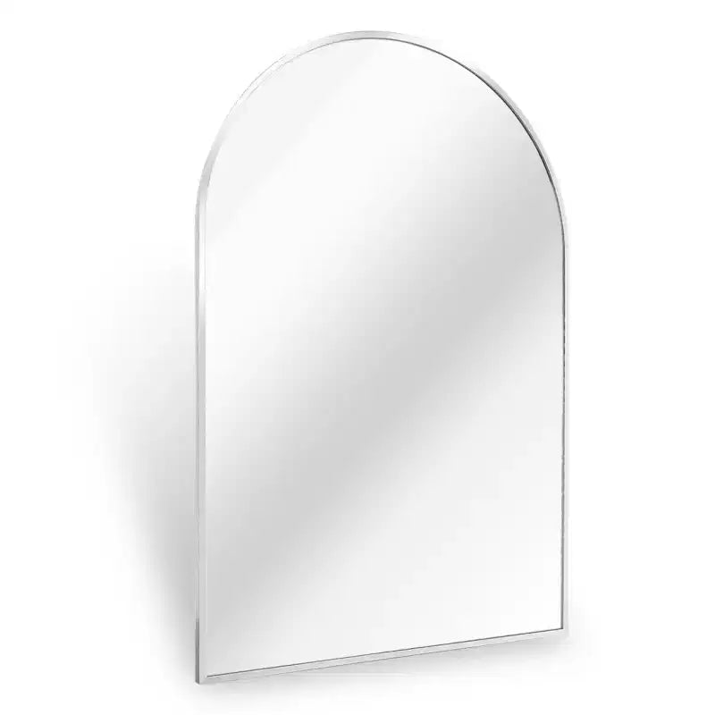 Specchio da parete ad arco 20"x30", nero/oro/argento, struttura moderna in metallo, singolo