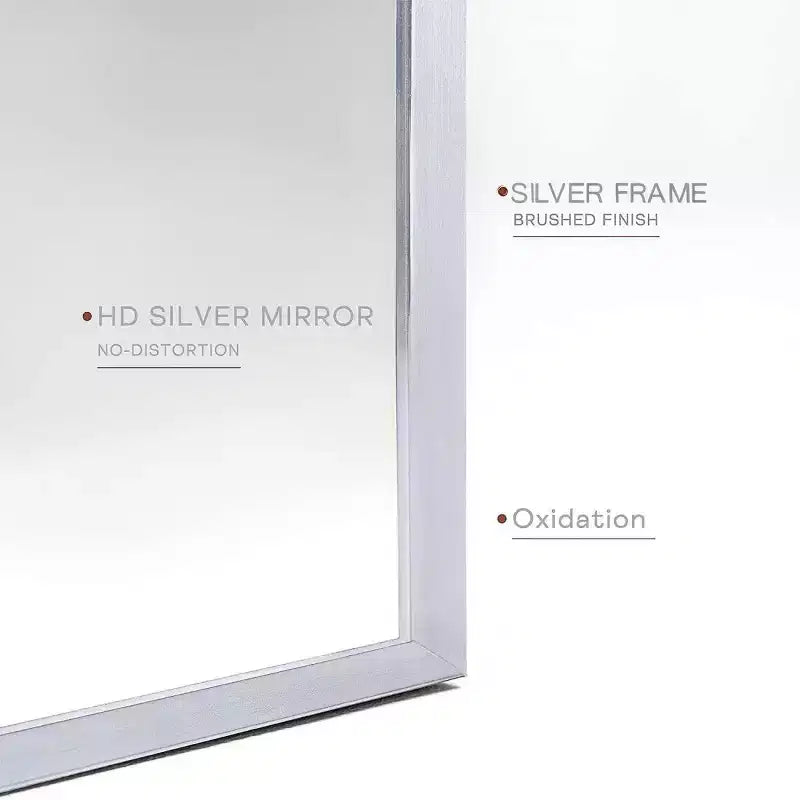 Specchio da parete ad arco 20"x30", nero/oro/argento, struttura moderna in metallo, singolo