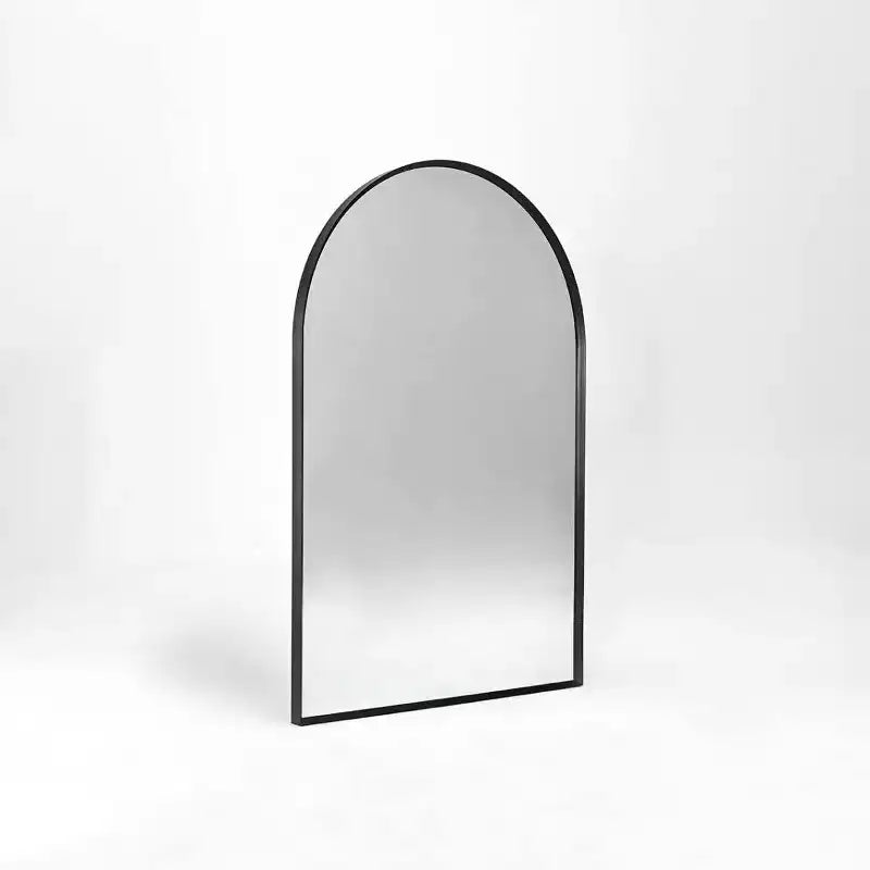 Specchio da parete ad arco 20"x30", nero/oro/argento, struttura moderna in metallo, singolo