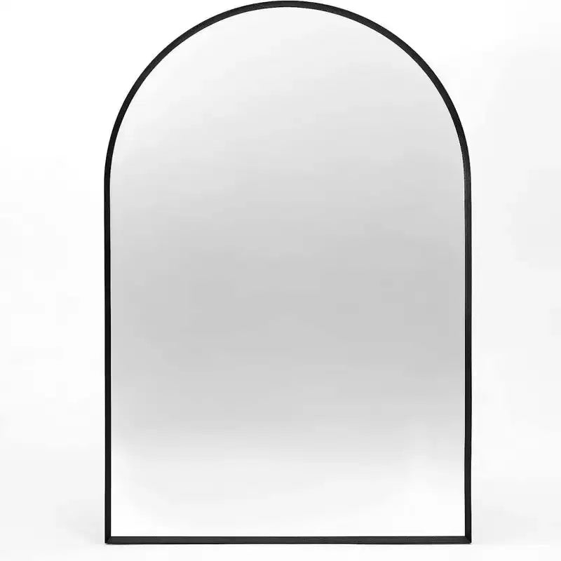 Specchio da parete ad arco 20"x30", nero/oro/argento, struttura moderna in metallo, singolo