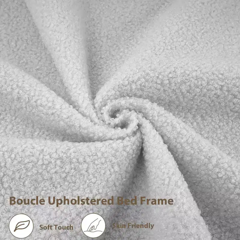 Letto matrimoniale imbottito beige/grigio/rosa con testiera LED, vano contenitore e cassetto – 1 persona