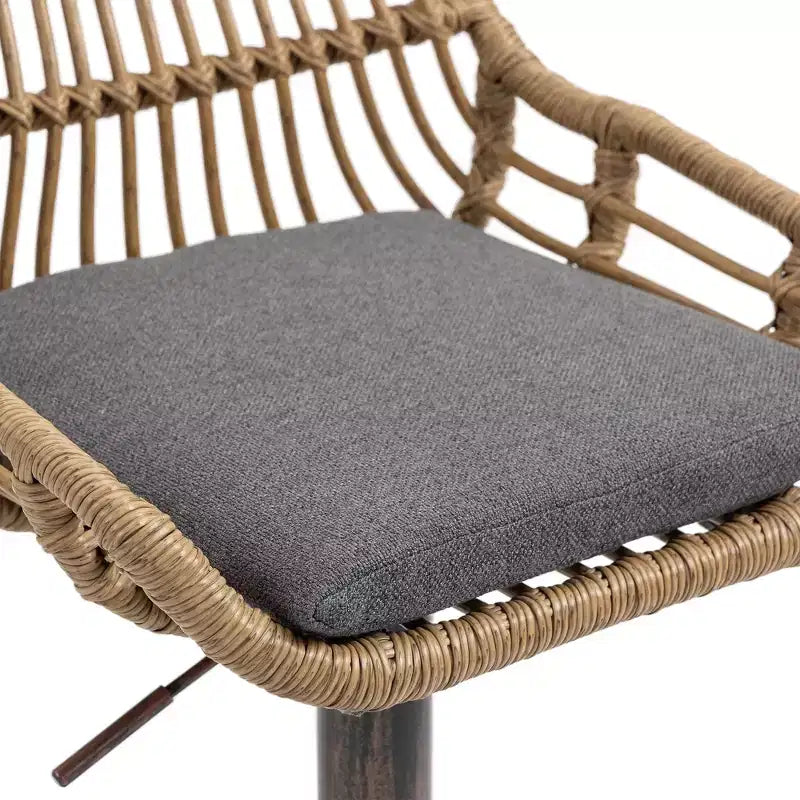 Sgabello da bar girevole in tessuto beige/blu/grigio/verde/arancione/rosso con cuscino, altezza regolabile, 1 posto