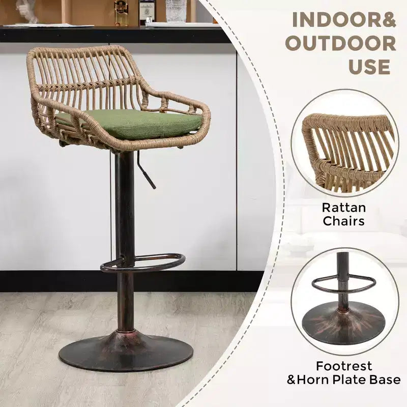 Sgabello da bar girevole in tessuto beige/blu/grigio/verde/arancione/rosso con cuscino, altezza regolabile, 1 posto