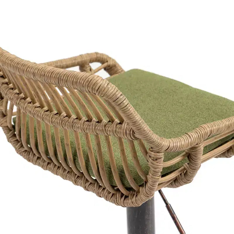 Sgabello da bar girevole in tessuto beige/blu/grigio/verde/arancione/rosso con cuscino, altezza regolabile, 1 posto