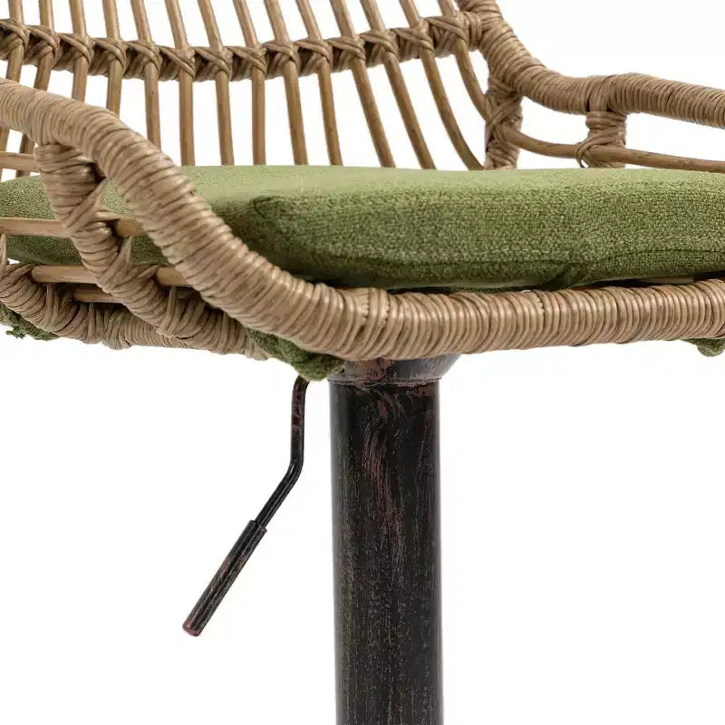 Sgabello da bar girevole in tessuto beige/blu/grigio/verde/arancione/rosso con cuscino, altezza regolabile, 1 posto