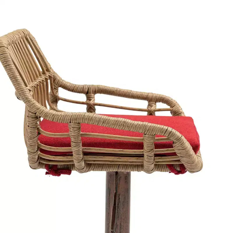 Sgabello da bar girevole in tessuto beige/blu/grigio/verde/arancione/rosso con cuscino, altezza regolabile, 1 posto