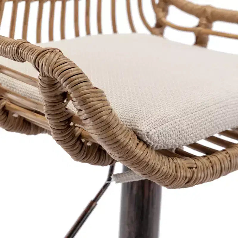 Sgabello da bar girevole in tessuto beige/blu/grigio/verde/arancione/rosso con cuscino, altezza regolabile, 1 posto