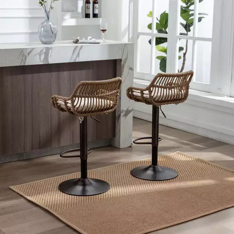 Sgabello da bar girevole in tessuto beige/blu/grigio/verde/arancione/rosso con cuscino, altezza regolabile, 1 posto