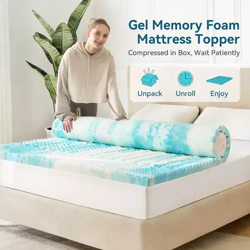 Topper materasso in memory foam blu – Per 1–2 persone