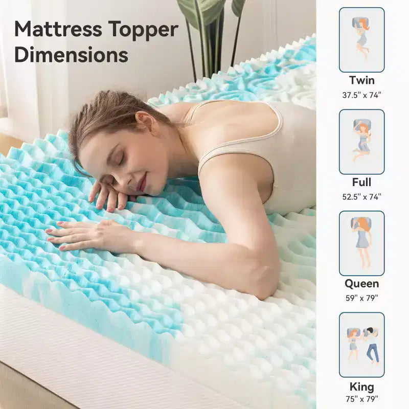 Topper materasso in memory foam blu – Per 1–2 persone
