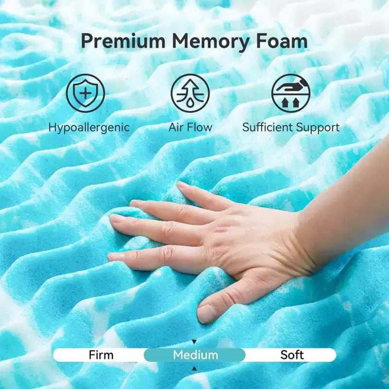 Topper materasso in memory foam blu – Per 1–2 persone