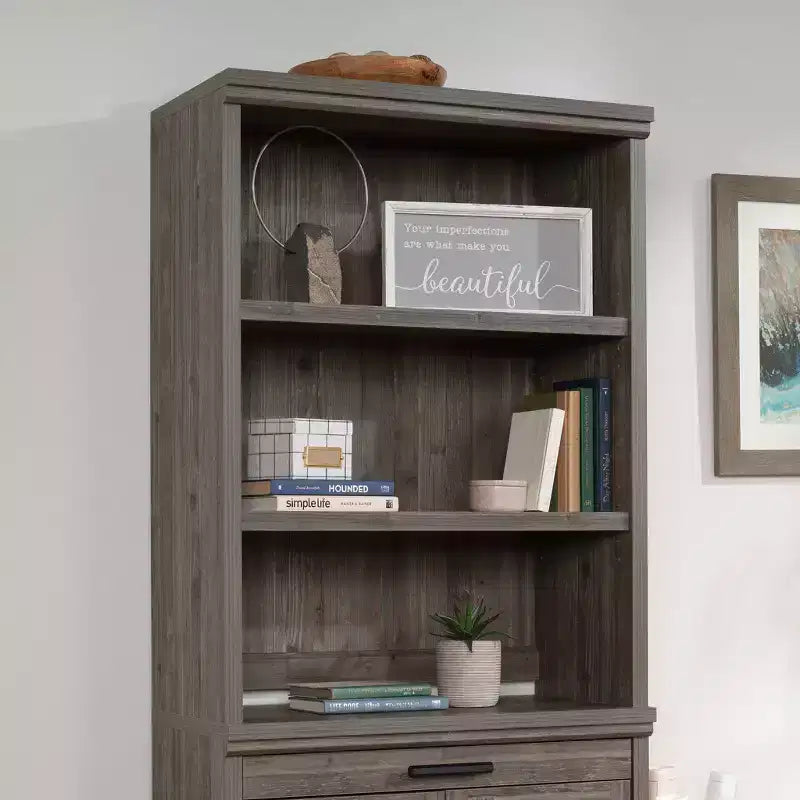Pebble Pine - Elemento Superiore 2 Ripiani, Stile Moderno-Rustico, Utente Singolo