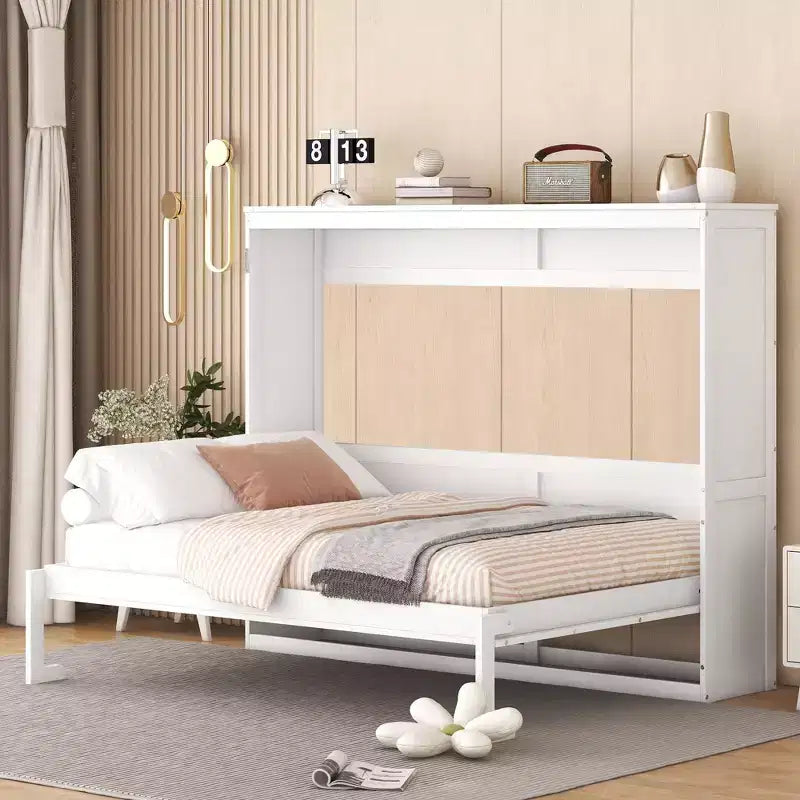 Letto a scomparsa Murphy grigio/bianco – Matrimoniale e Queen Size, Ospita 1–2 persone