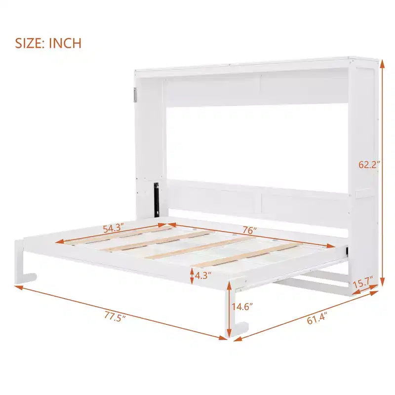 Letto a scomparsa Murphy grigio/bianco – Matrimoniale e Queen Size, Ospita 1–2 persone