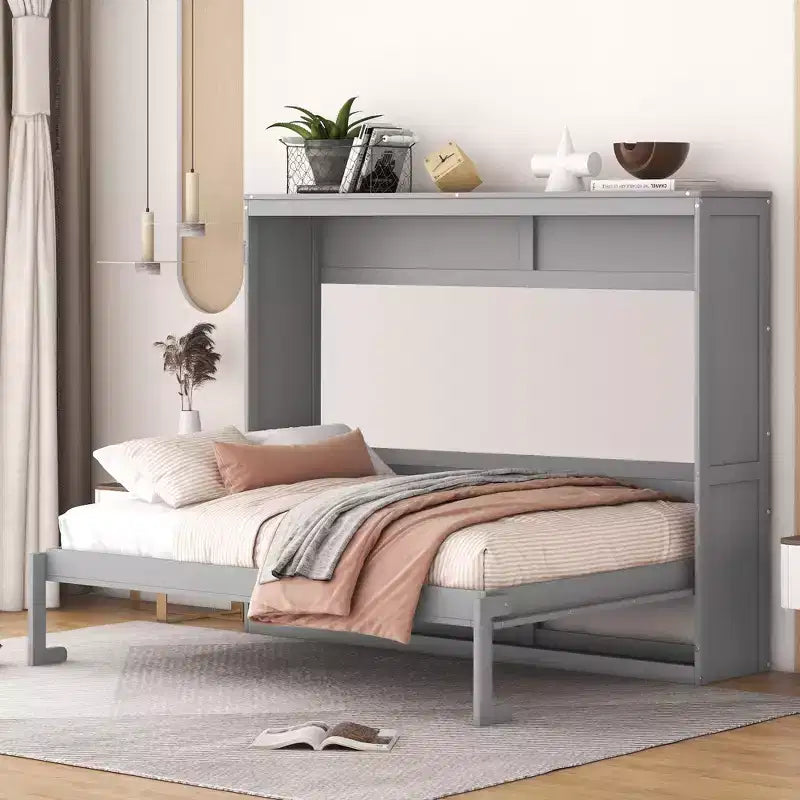 Letto a scomparsa Murphy grigio/bianco – Matrimoniale e Queen Size, Ospita 1–2 persone