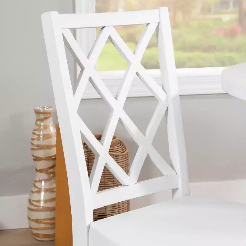 Sedia da pranzo con schienale a X in legno massello, Grafite/Grigio/Verde Menta/Bianco, Senza braccioli, Posti a sedere: 1